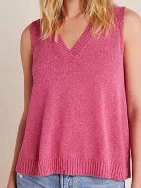 Anthropologie Women's Sleeveless V-Neck Knit Tank Top Vest Size Large